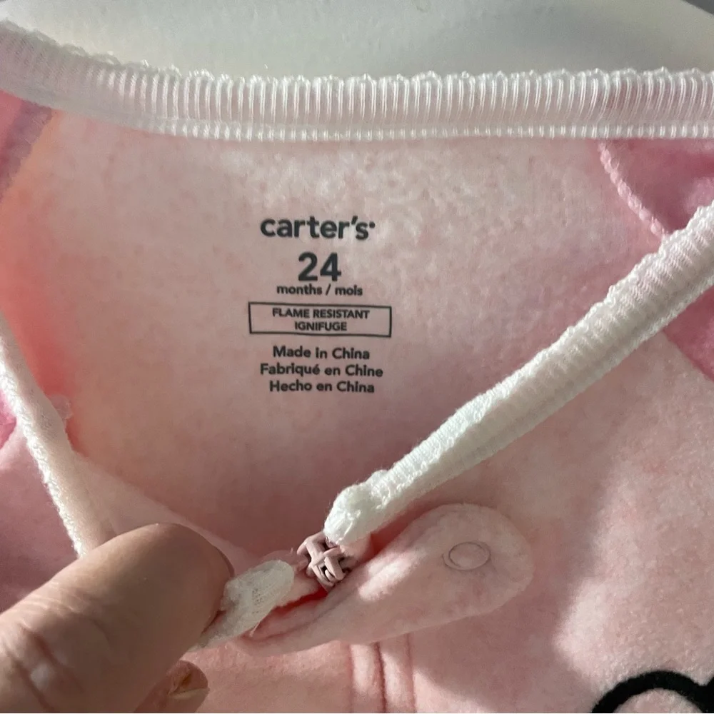 Carter's Pink Bear Footed Pajamas